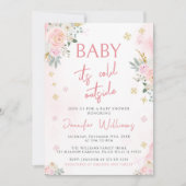 Baby Het is koud buiten roze baby shower uitnodigi Kaart (Voorkant)