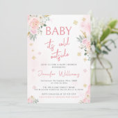 Baby Het is koud buiten roze baby shower uitnodigi Kaart (Staand voorkant)