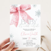 Baby het is koud buiten Roze lint baby shower Kaart