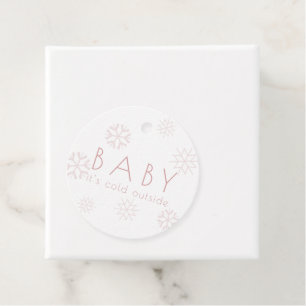 Baby Het is koud buiten Roze Snowflakes Dank je Bedankjes Labels
