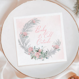 Baby het is koud buiten Roze Winter Servet