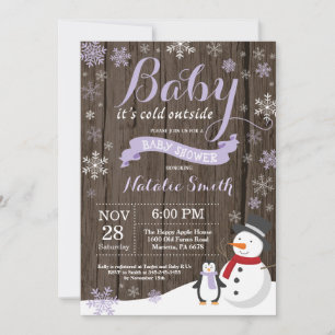 Baby het is koud buiten Rustieke Winter Baby Borre Kaart