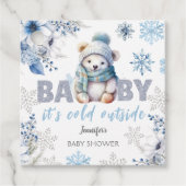 Baby het is koud buiten Schattige Boy Winter Baby Bedankjes Labels (Voorkant)