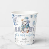 Baby het is koud buiten Schattige Boy Winter Baby  Papieren Bekers (Achterkant)