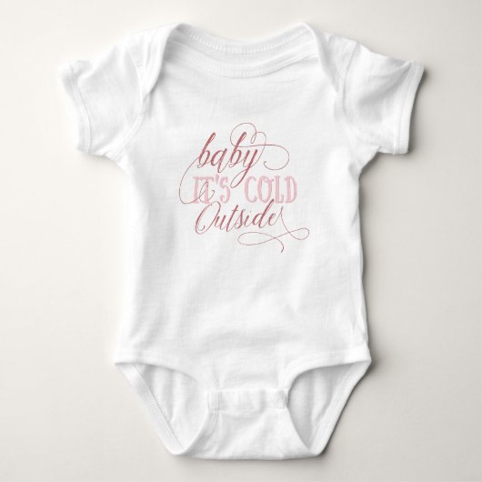 Baby Het is koud buiten Script Quote Baby Jumpsuit Romper (Voorkant)