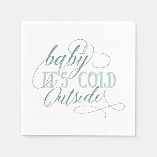 Baby Het is koud buiten Script Quote Napkin Blue Servetten (Voorkant)