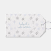 Baby Het is koud buiten Sneeuwvlok Dank je Cadeaulabel (Voorkant (Horizontaal))