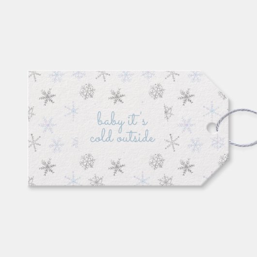 Baby Het is koud buiten Sneeuwvlok Dank je Cadeaulabel (Voorkant (Horizontaal))