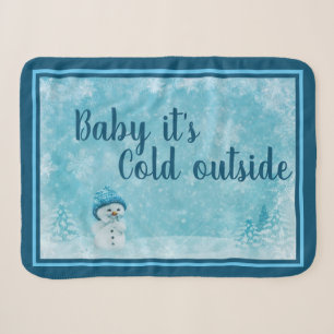 Baby Het is koud buiten sneeuwvlokken en sneeuwvlo Sherpa Deken