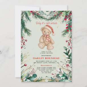Baby het is koud buiten Teddybeer babyshower Kaart
