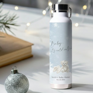Baby, het is koud buiten Teddybeer Elegante Sneeuw Waterfles