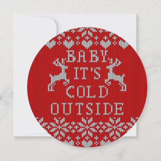 Baby Het is koud buiten Ugly Sweater Red Style Kaart (Voorkant)