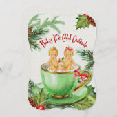 Baby Het is koud buiten | Uitnodiging voor Baby sh (Voorkant / Achterkant)