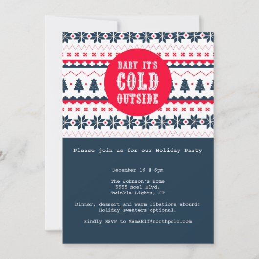 Baby Het is koud buiten | uitnodiging voor een fee (Voorkant)