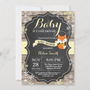 Baby het is koud buiten Vos Baby Shower Kaart