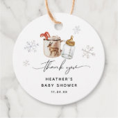 Baby Het is koud buiten warme chocoladewinterdouch Bedankjes Labels (Voorkant)