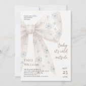 Baby Het is koud buiten White Bow Baby shower Kaart (Voorkant)