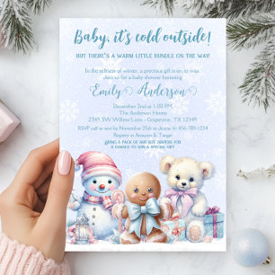 Baby, het is koud buiten Winter Baby Jongens Showe Kaart