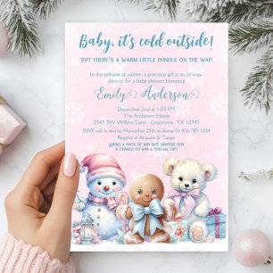 Baby, het is koud buiten Winter Baby Meisje Shower Kaart