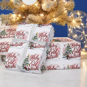 Baby, het is koud buiten Winter Baby Shower Cadeaupapier