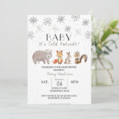 Baby Het is koud buiten, Winter Baby shower Invita Kaart (Staand voorkant)