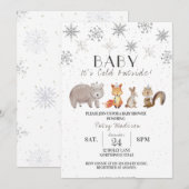 Baby Het is koud buiten, Winter Baby shower Invita Kaart (Voorkant / Achterkant)