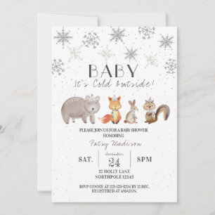 Baby Het is koud buiten, Winter Baby shower Invita Kaart