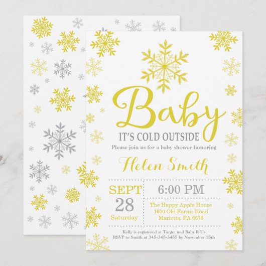 Baby het is koud buiten Winter Baby Shower Kaart (Voorkant / Achterkant)