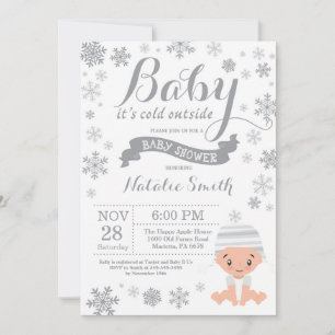 Baby het is koud buiten Winter Baby Shower Kaart