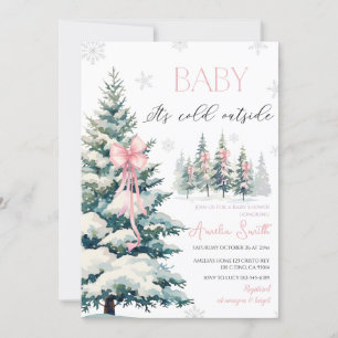 Baby het is koud buiten, Winter Baby shower Kaart