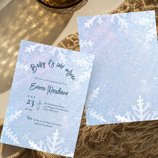 Baby het is koud buiten Winter baby shower Kaart