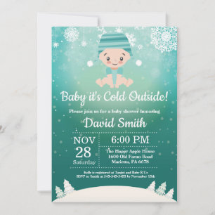 Baby het is koud buiten Winter Baby Shower Kaart