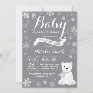 Baby het is koud buiten Winter Baby Shower Roze Kaart