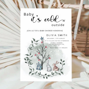 Baby het is koud buiten winter baby shower uitnodi kaart