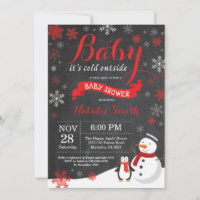 Baby het is koud buiten Winter babyborrel Rood