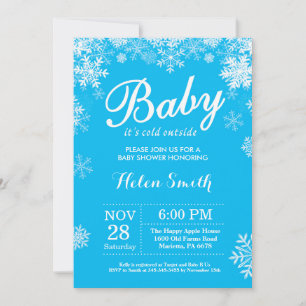 Baby het is koud buiten Winter Blauw Jongens Baby Kaart