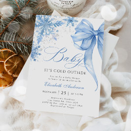 Baby Het is koud buiten Winter Bow Baby shower Kaart