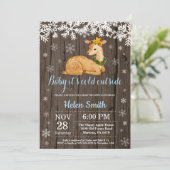 Baby het is koud buiten Winter Herten Jongen Baby Kaart (Staand voorkant)