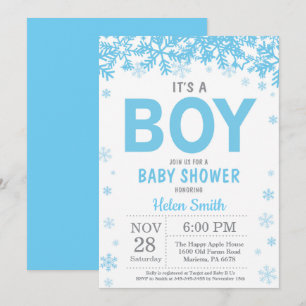 Baby het is koud buiten Winter Jongen Baby Borrel Kaart