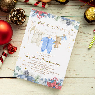 Baby het is koud buiten Winter Jongen Baby Shower Kaart