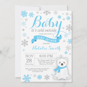 Baby het is koud buiten Winter jongen baby shower  Kaart