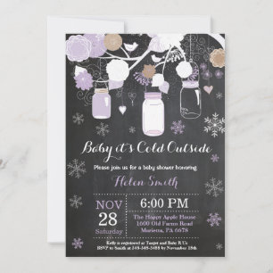 Baby het is koud buiten Winter Mason Jar Baby Show Kaart
