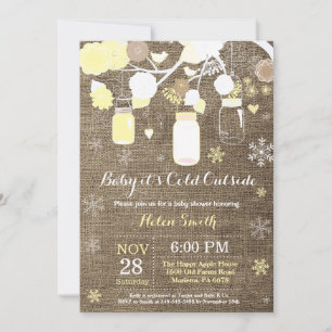 Baby het is koud buiten Winter Mason Jar Baby Show Kaart