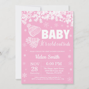 Baby het is koud buiten Winter Meisje Baby Borrel Kaart