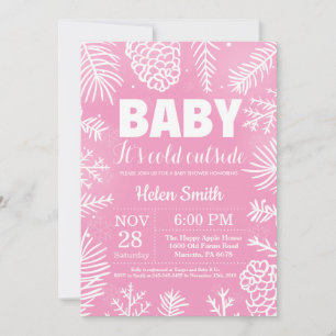 Baby het is koud buiten Winter Meisje Baby Shower Kaart