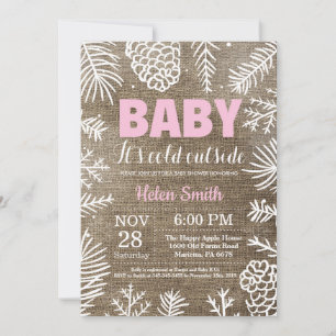 Baby het is koud buiten Winter Meisje Baby Shower Kaart