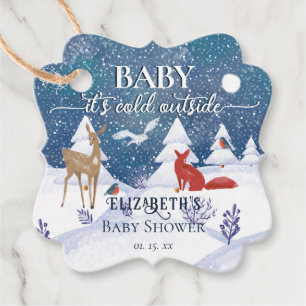 Baby Het is Koud Buiten Winterbos Baby shower Bedankjes Labels