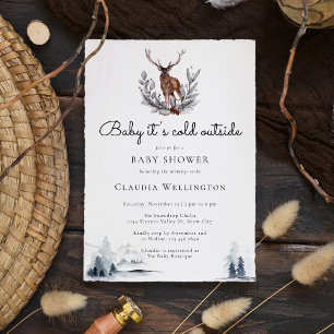 Baby Het is Koud Buiten Winterbos Baby shower Kaart
