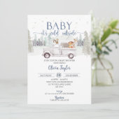 Baby Het is koud buiten, winterdieren Baby shower Kaart (Staand voorkant)