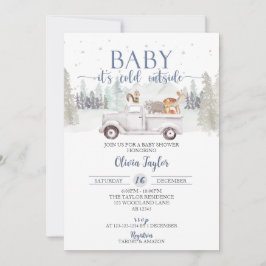 Baby Het is koud buiten, winterdieren Baby shower Kaart